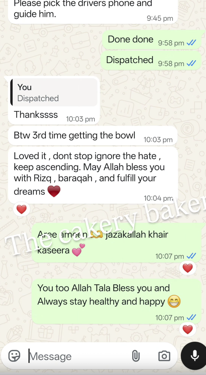Customer thank you chat message review screenshot 3